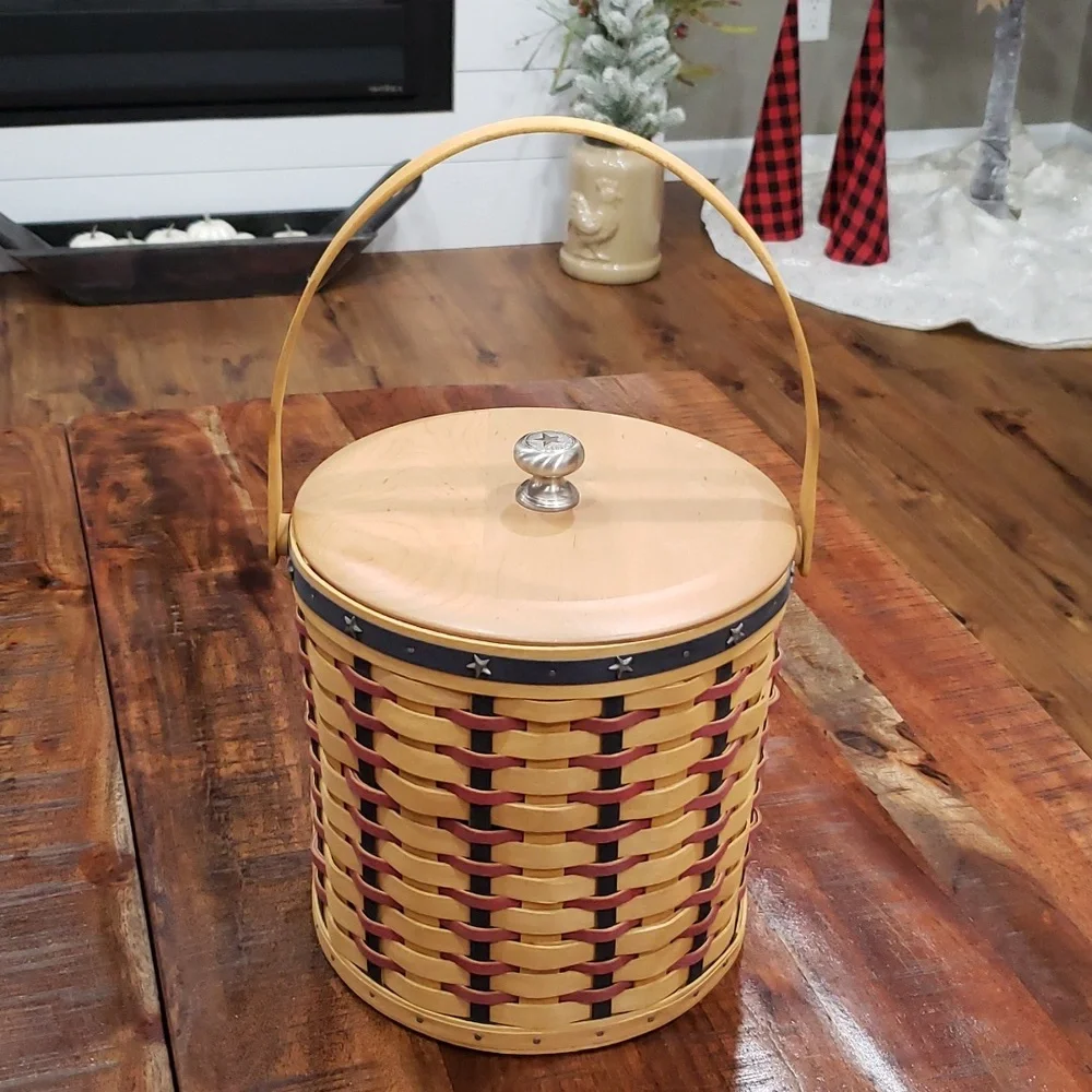 Longaberger Stars & Stripes cooler patriotic retro ice bucket basket